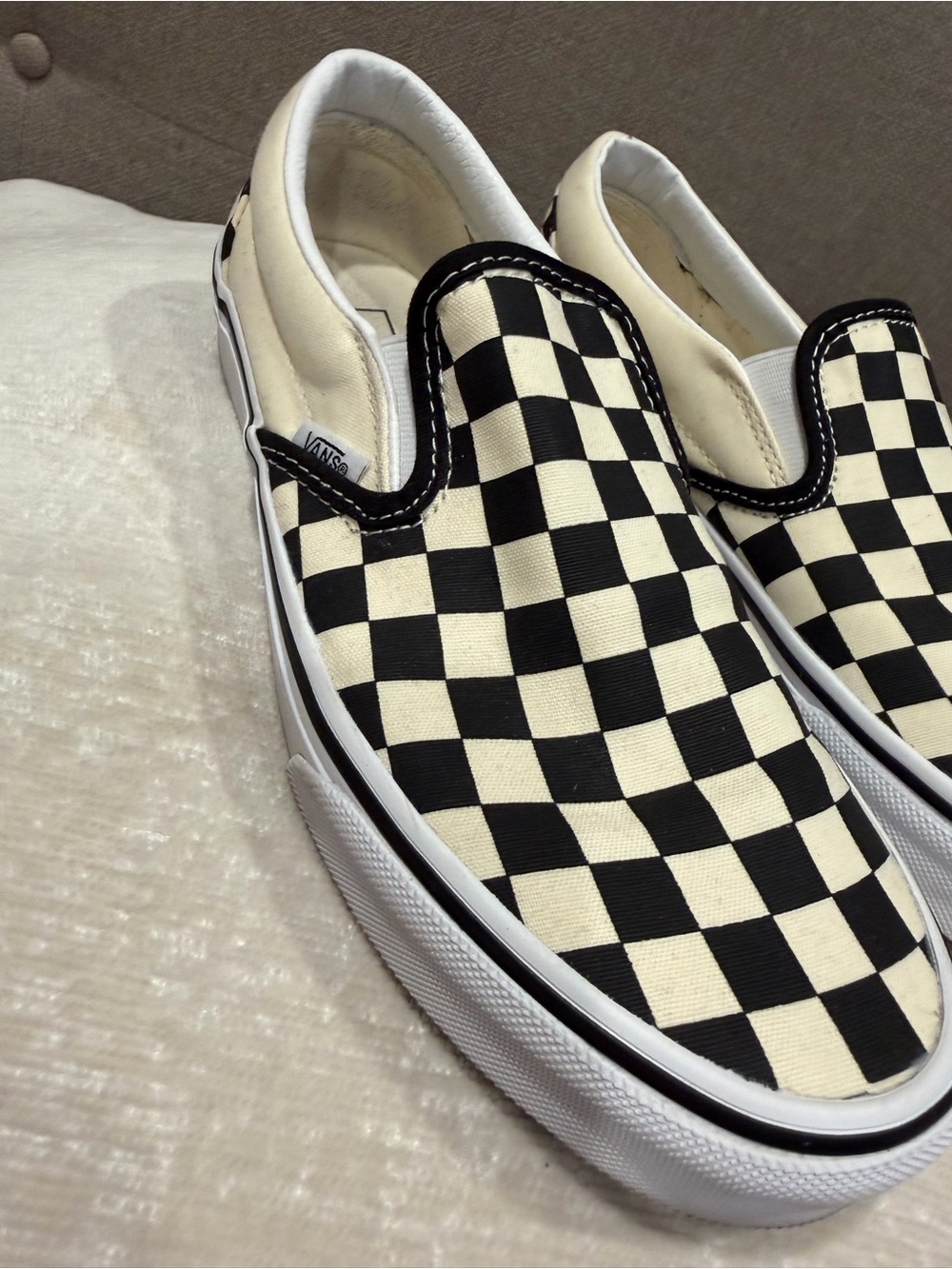Vans Kids Checkerboard Slip-On in Black and White